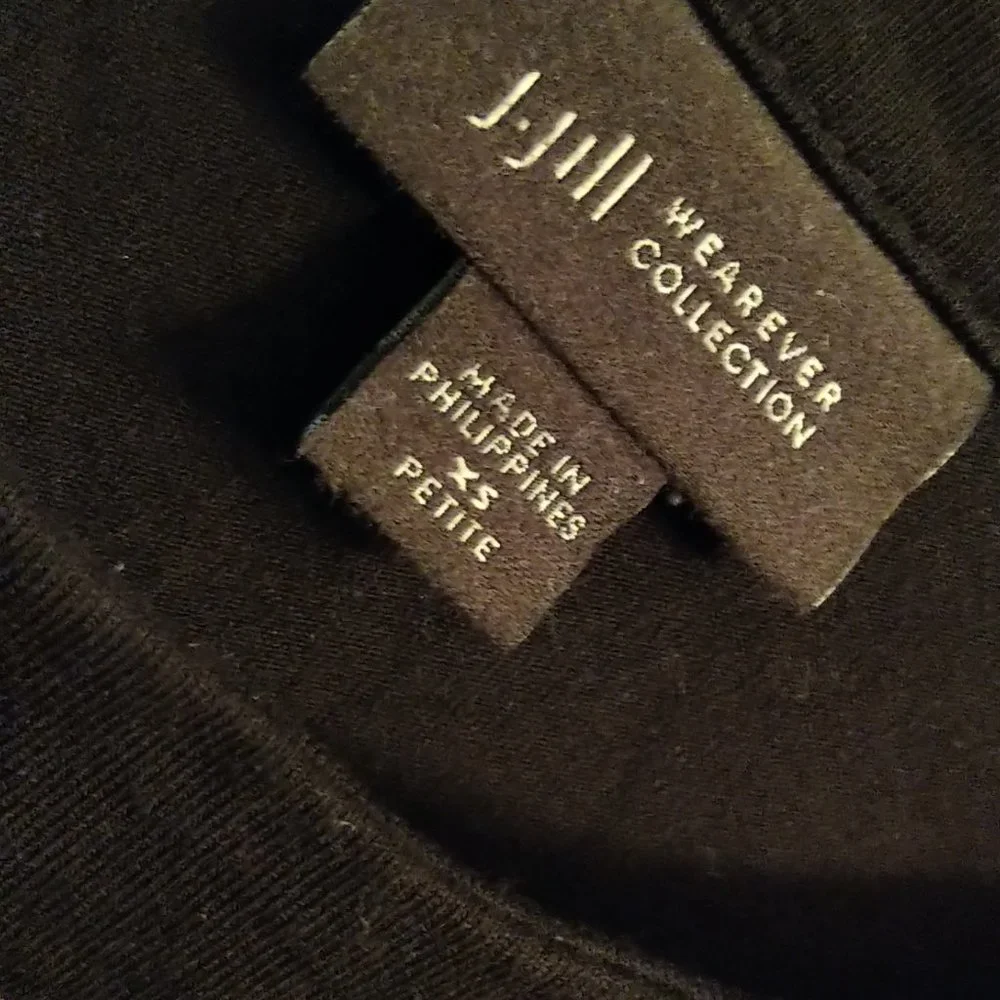 J.jill XSmall Petite Black floral Wearever swing layering tank vented side seam - Picture 5 of 8